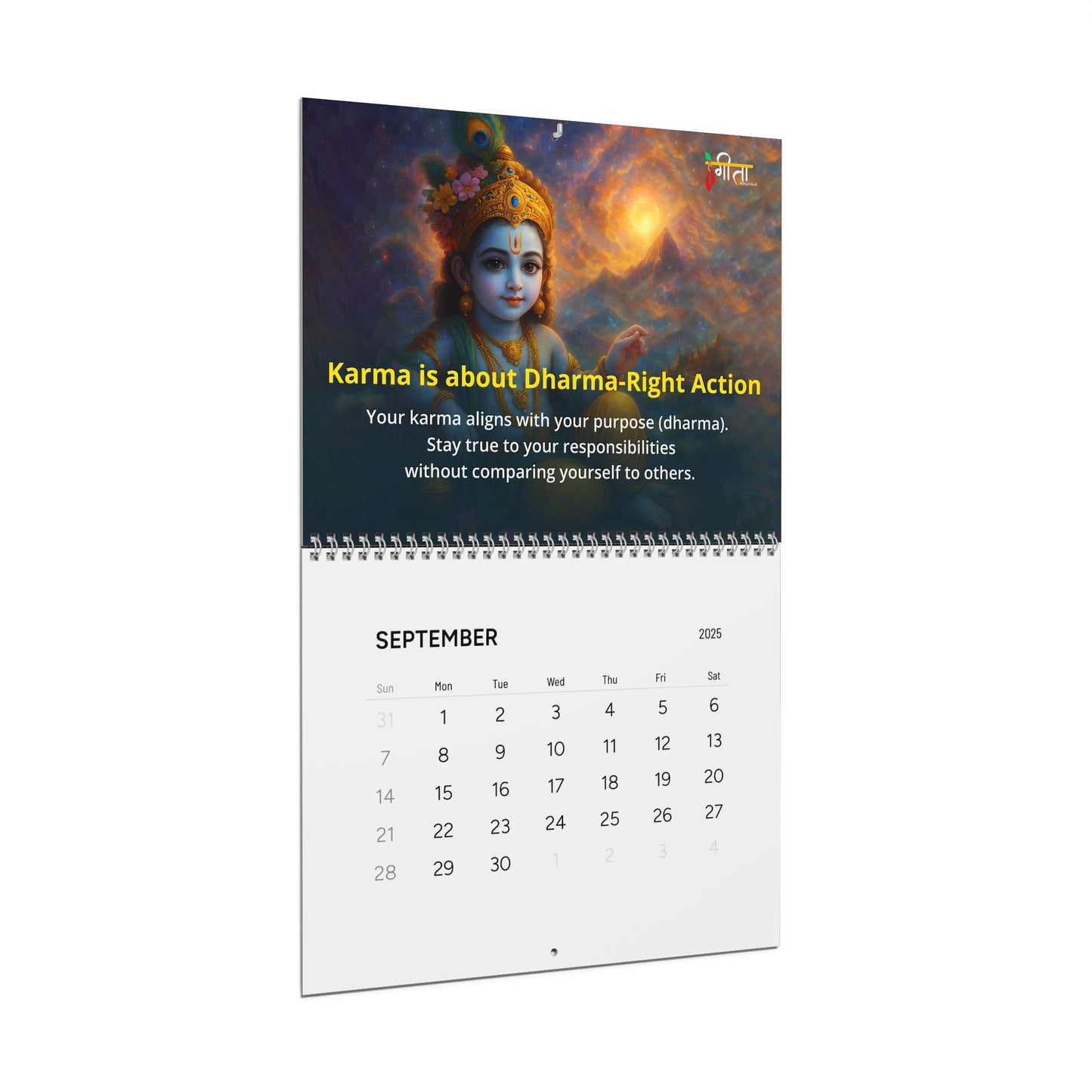 Bhagvad Gita Wall Calendar – Karma & Wisdom for Every Month