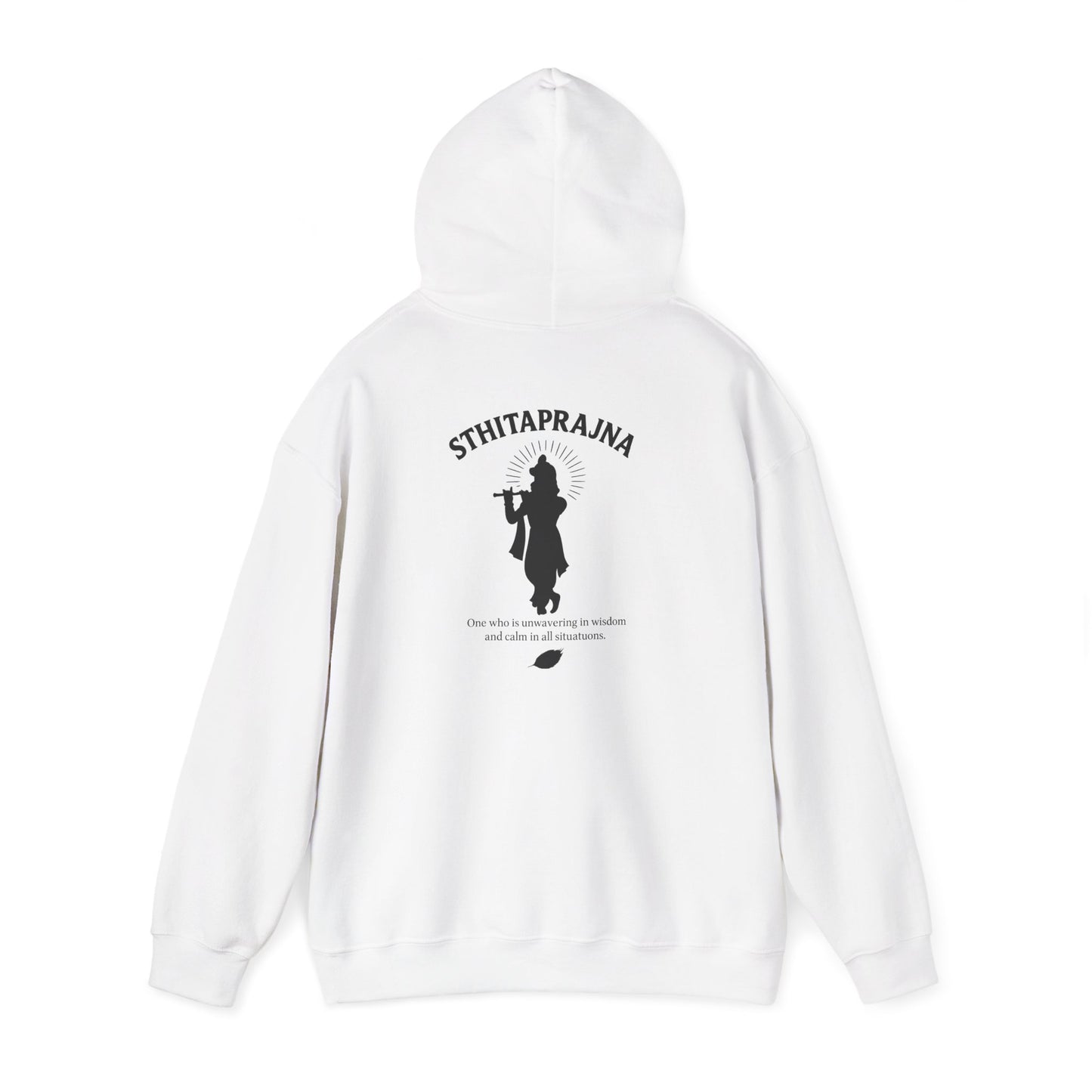 “Calm Like Krishna” Sthitaprajna Silhouette Hoodie