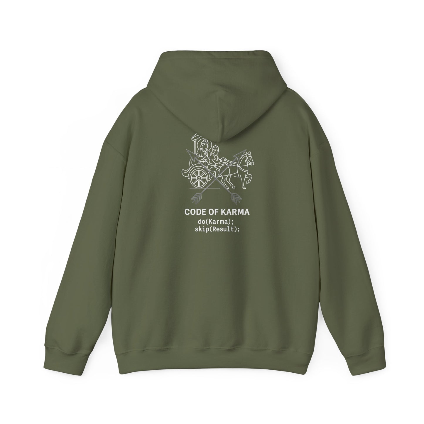 Drive the Karma, Not the Outcome” Krishna Chariot Hoodie