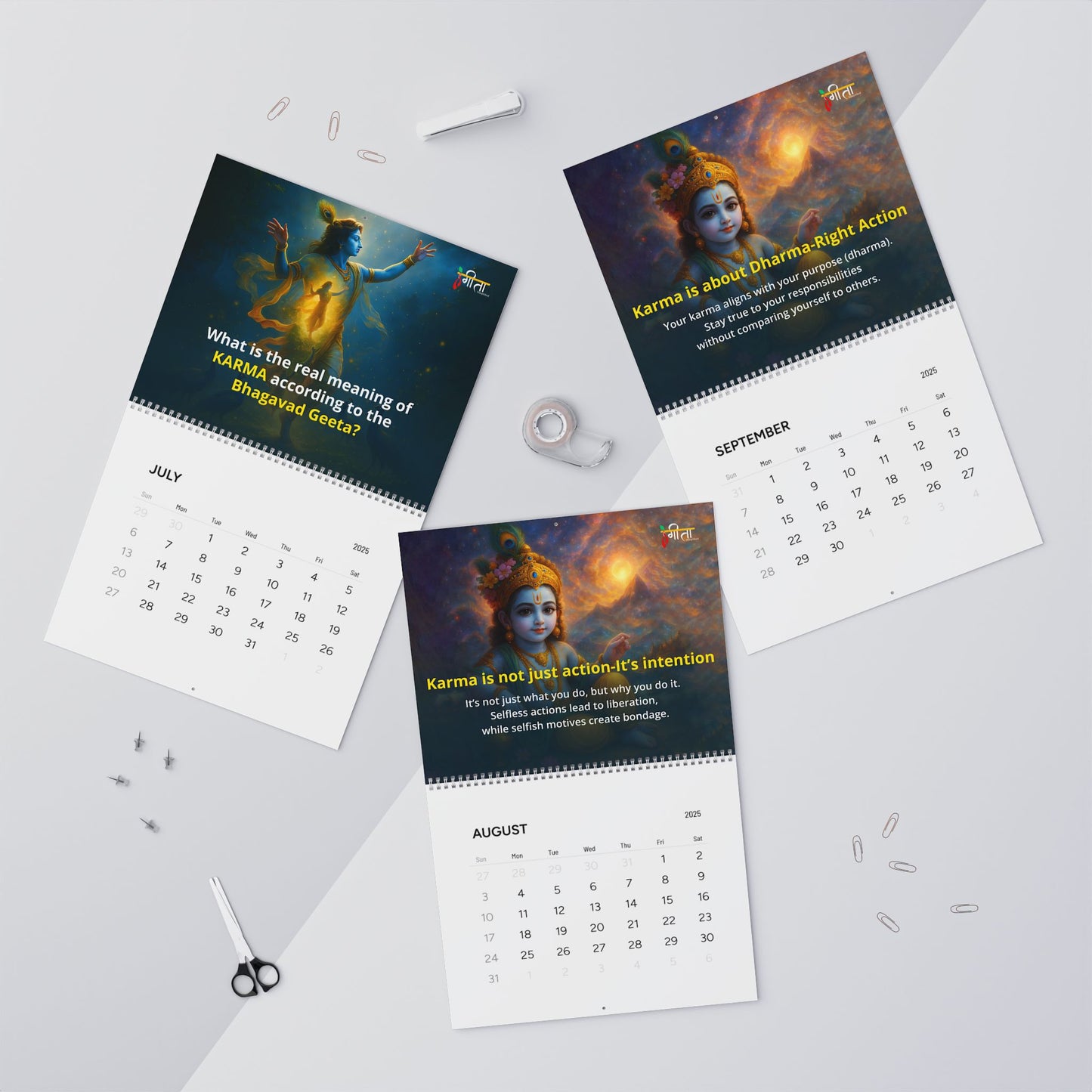 Bhagvad Gita Wall Calendar – Karma & Wisdom for Every Month