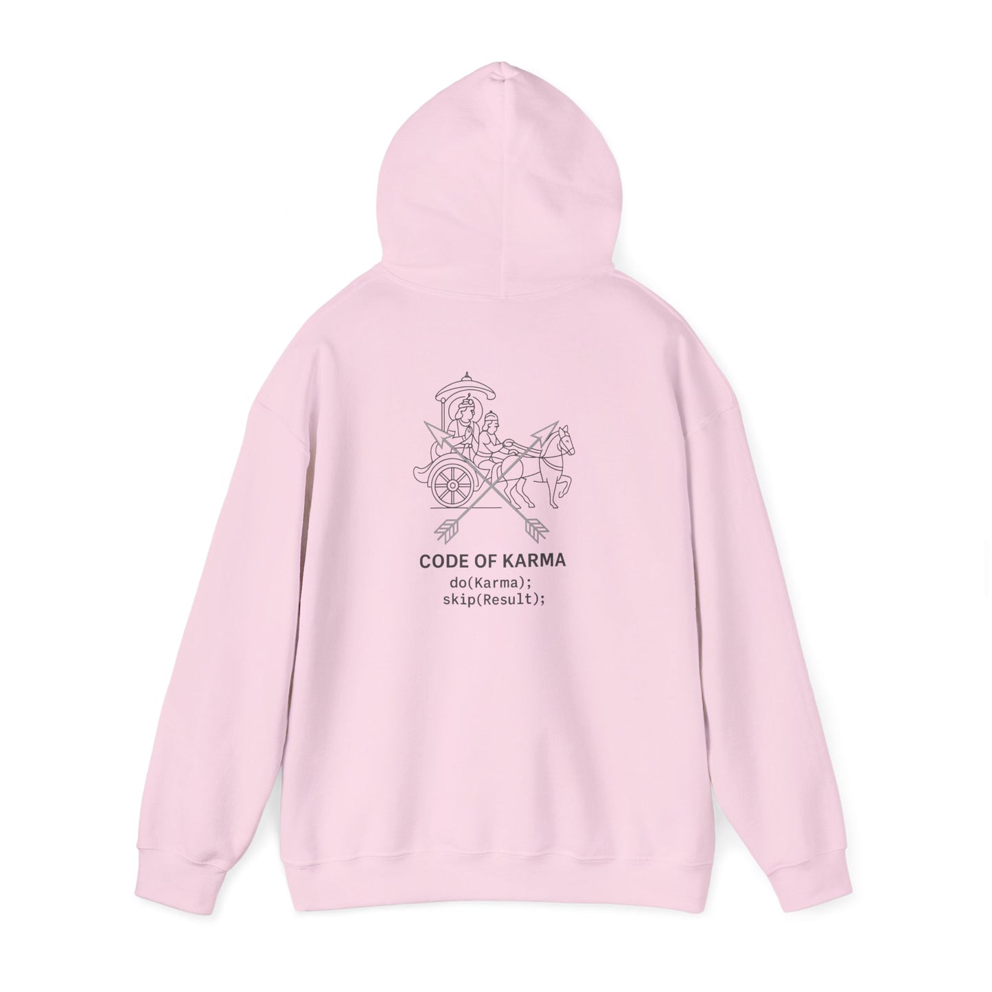 Drive the Karma, Not the Outcome” Krishna Chariot Hoodie