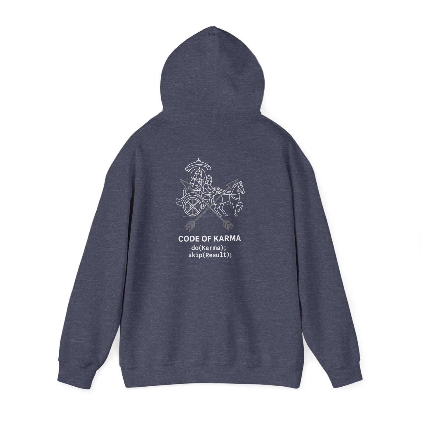 Drive the Karma, Not the Outcome” Krishna Chariot Hoodie