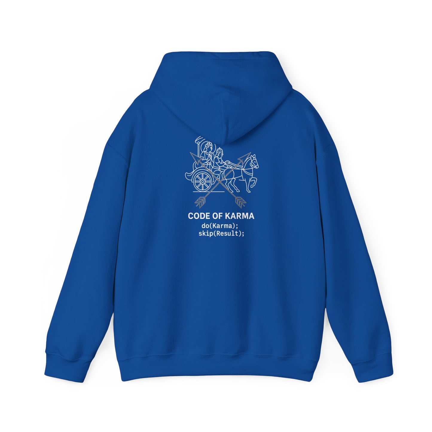 Drive the Karma, Not the Outcome” Krishna Chariot Hoodie