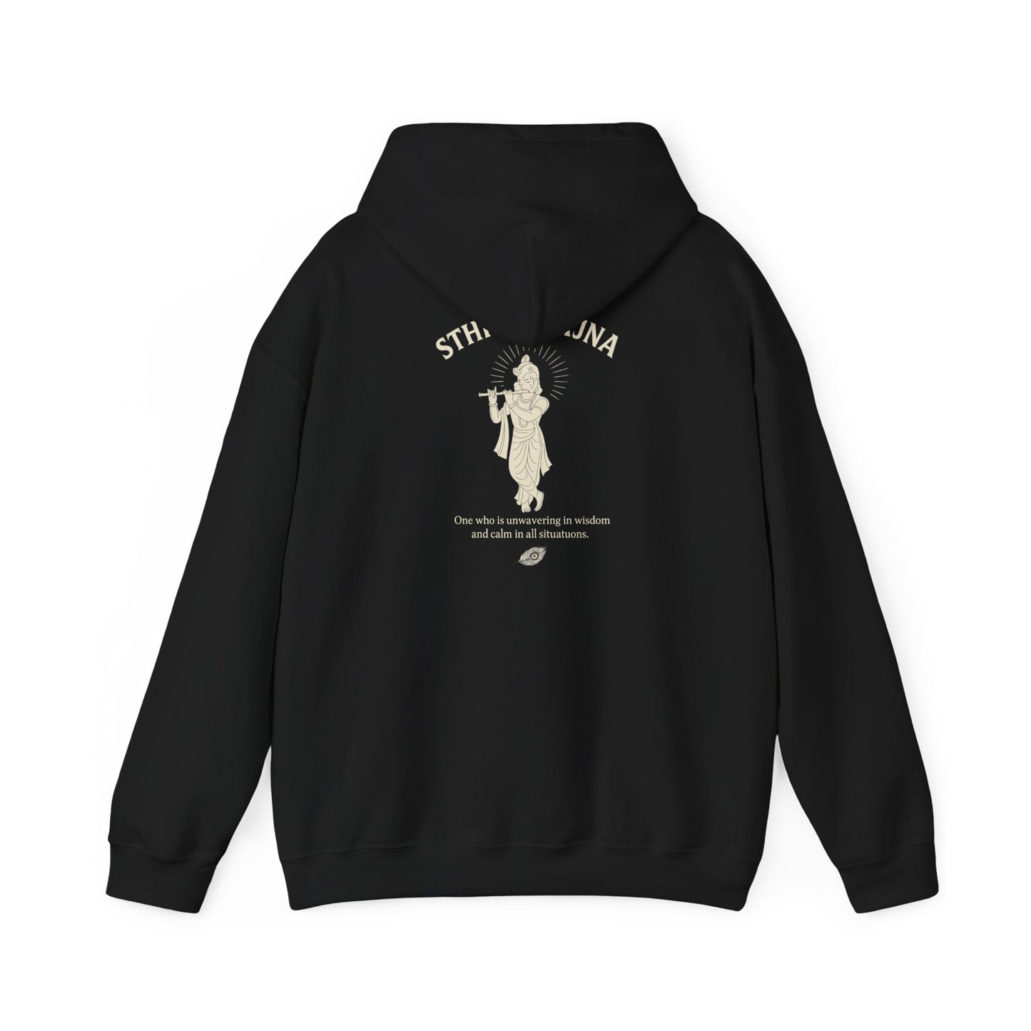 “Calm Like Krishna” Sthitaprajna Silhouette Hoodie