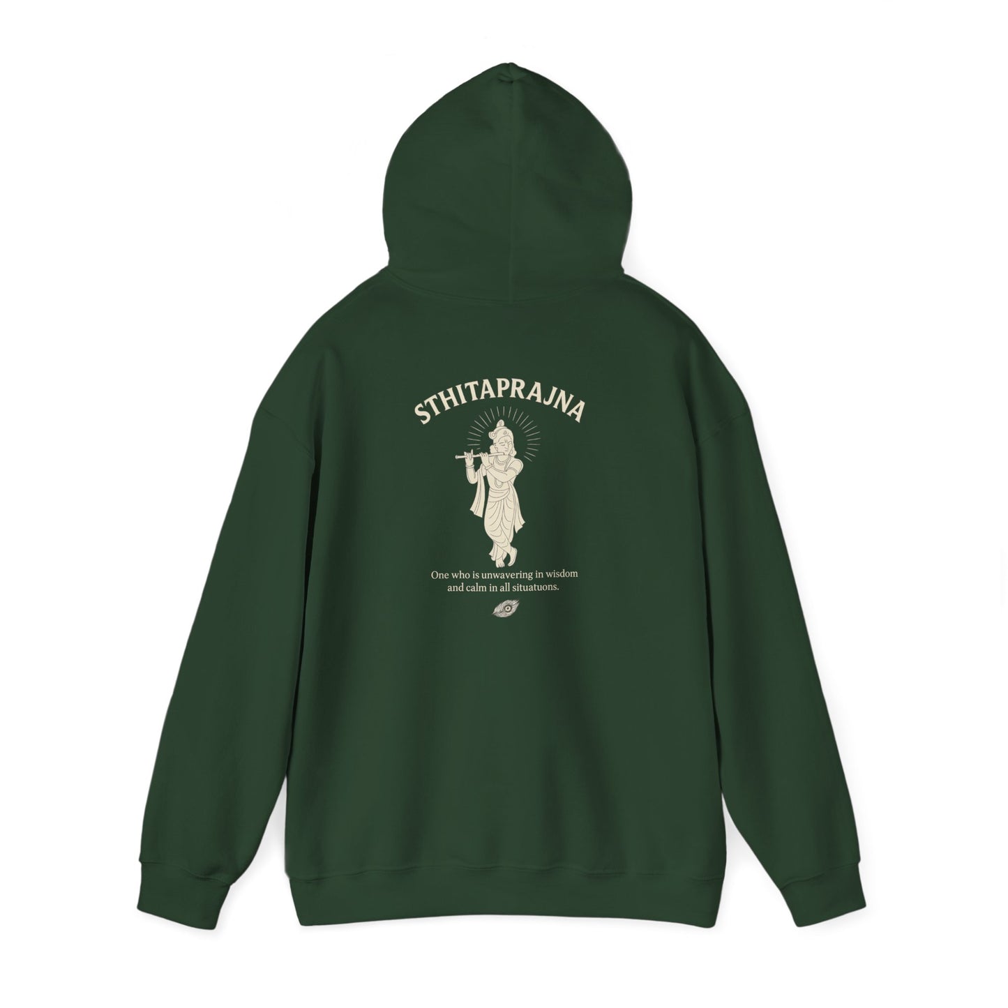 “Calm Like Krishna” Sthitaprajna Silhouette Hoodie