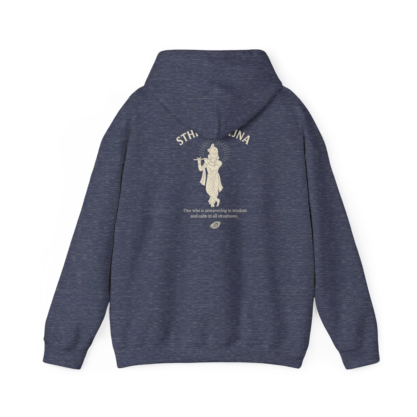 “Calm Like Krishna” Sthitaprajna Silhouette Hoodie