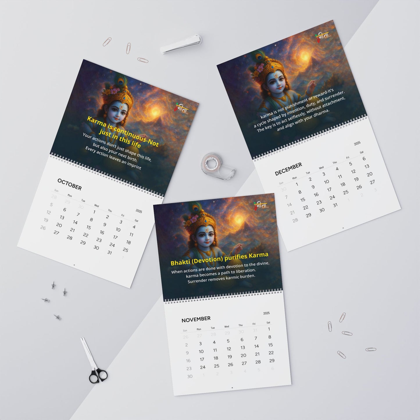 Bhagvad Gita Wall Calendar – Karma & Wisdom for Every Month