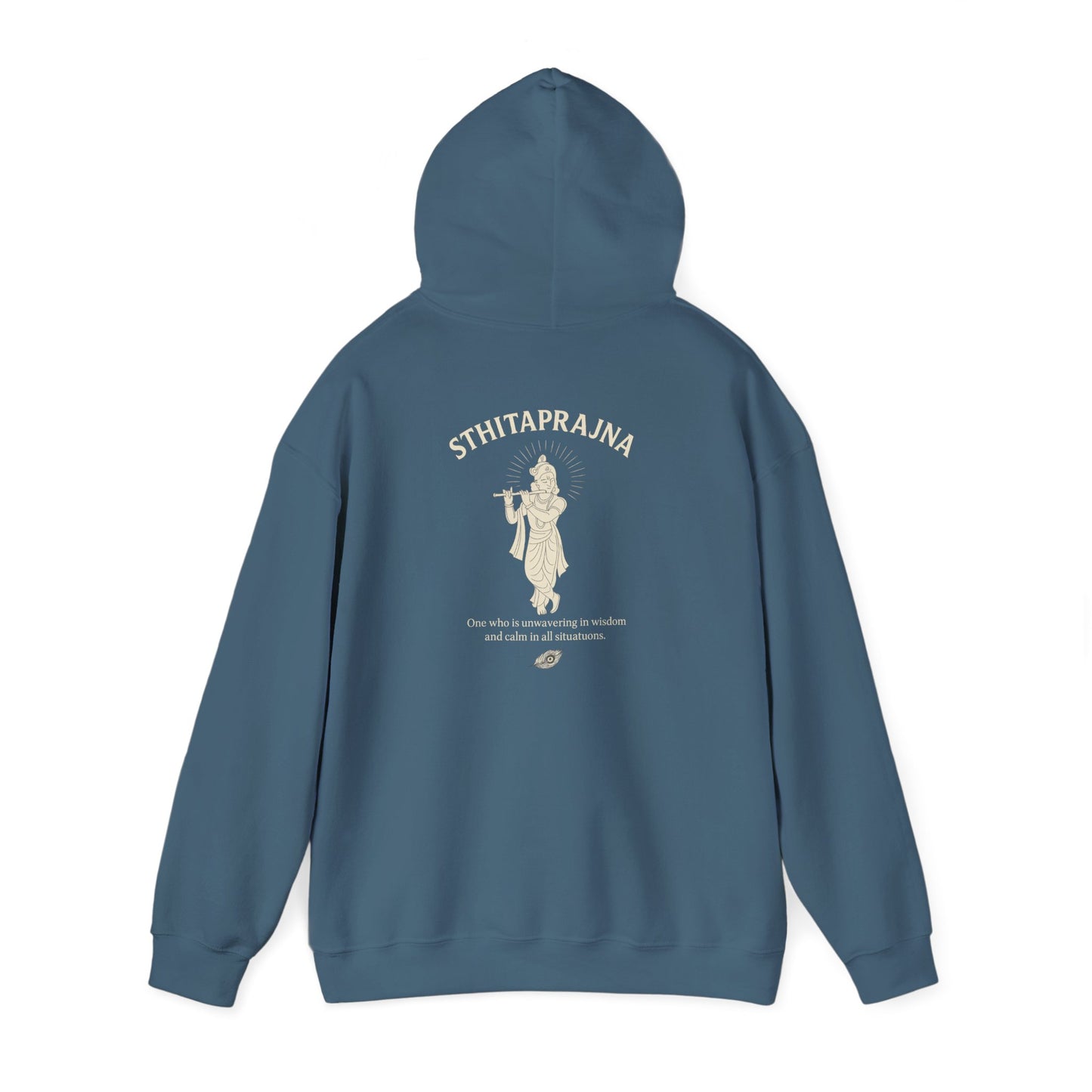 “Calm Like Krishna” Sthitaprajna Silhouette Hoodie