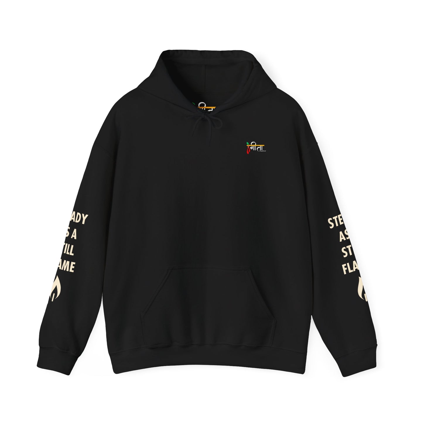“Wisdom in Motion” – Sthitaprajna Sleeve Art Unisex Hoodie