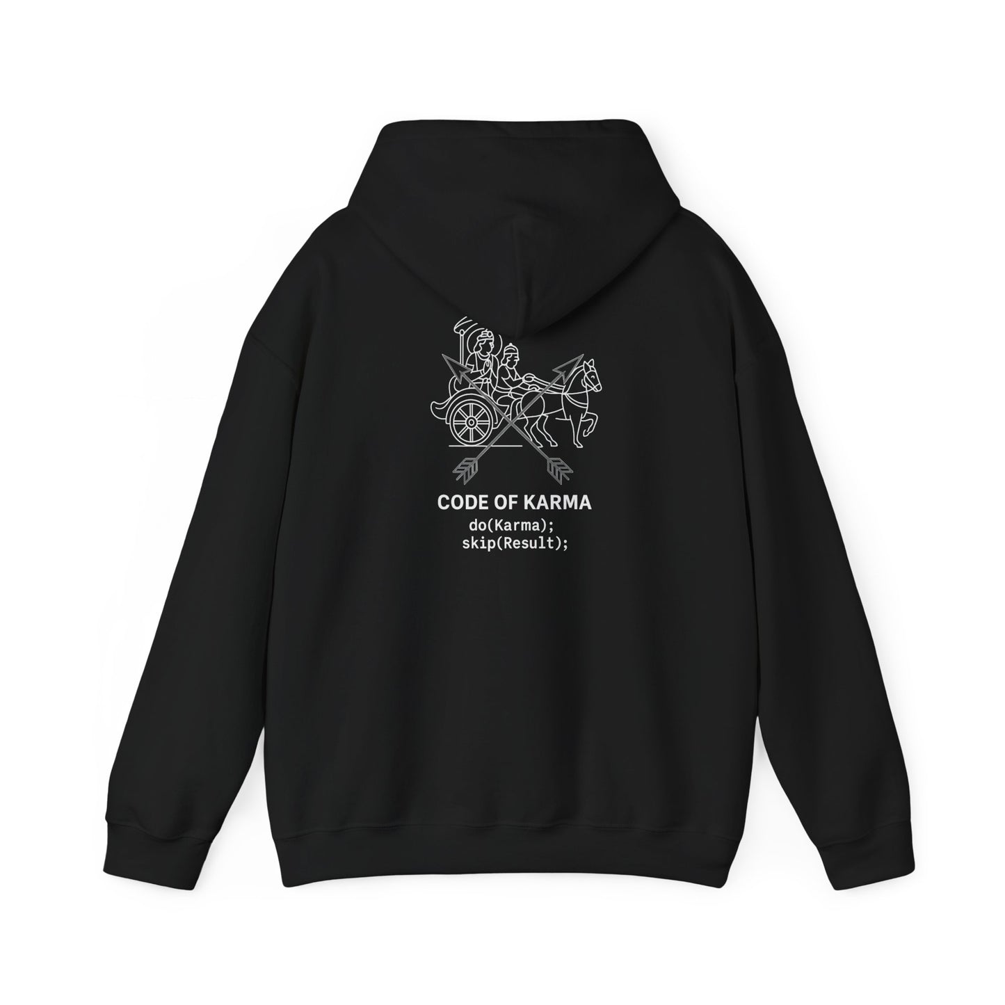Drive the Karma, Not the Outcome” Krishna Chariot Hoodie
