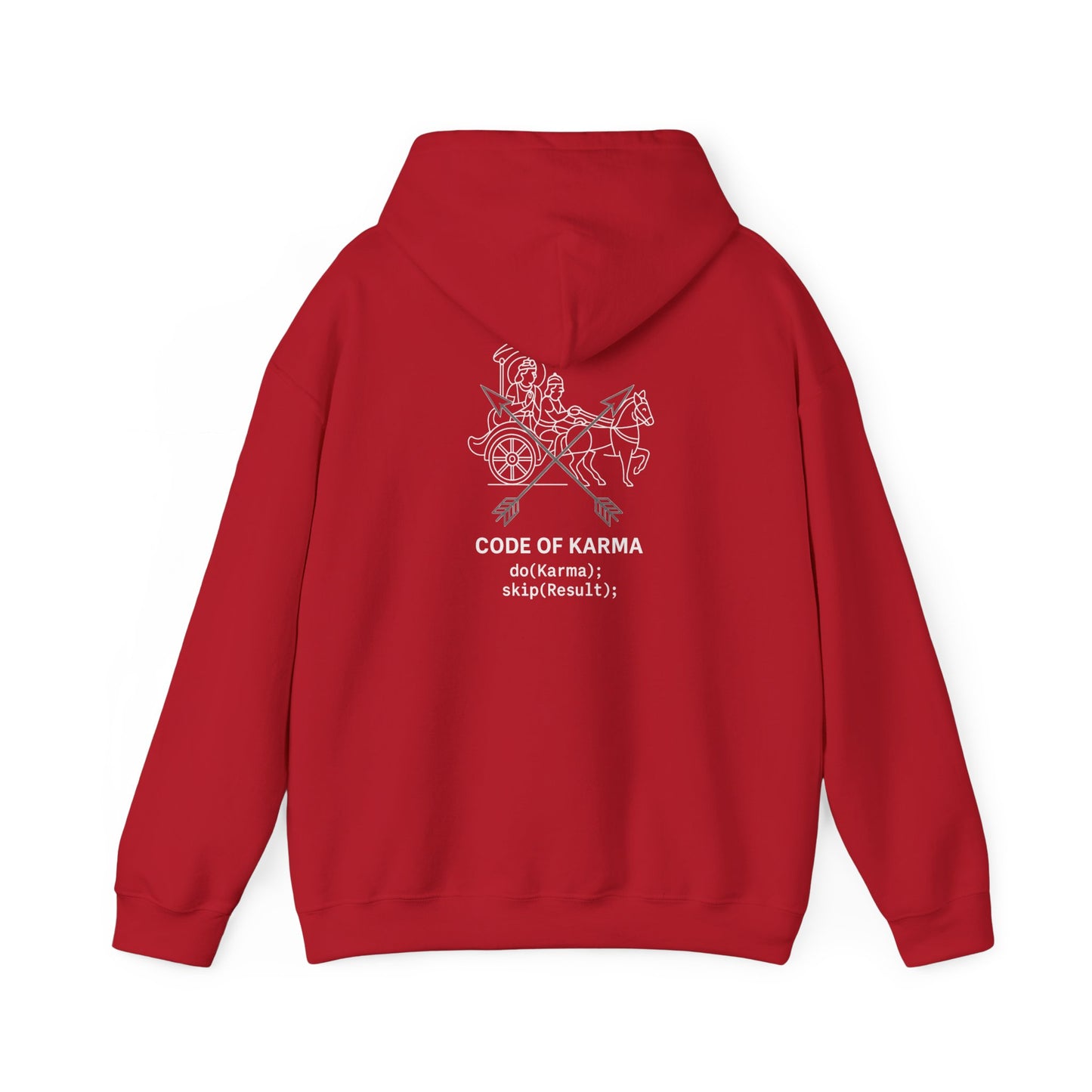 Drive the Karma, Not the Outcome” Krishna Chariot Hoodie