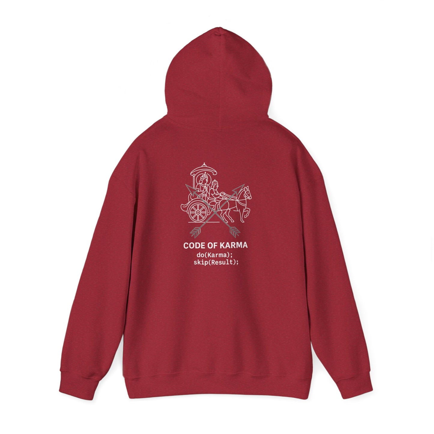 Drive the Karma, Not the Outcome” Krishna Chariot Hoodie