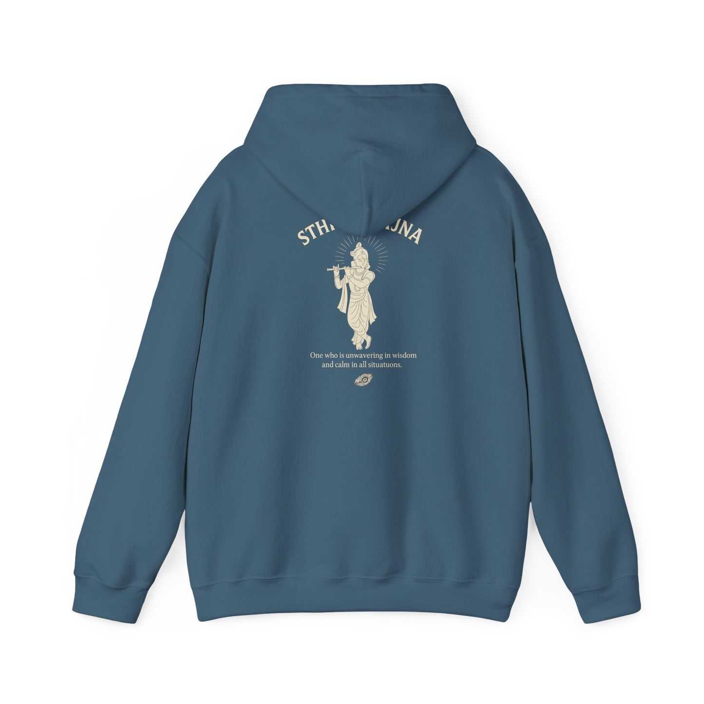 “Calm Like Krishna” Sthitaprajna Silhouette Hoodie