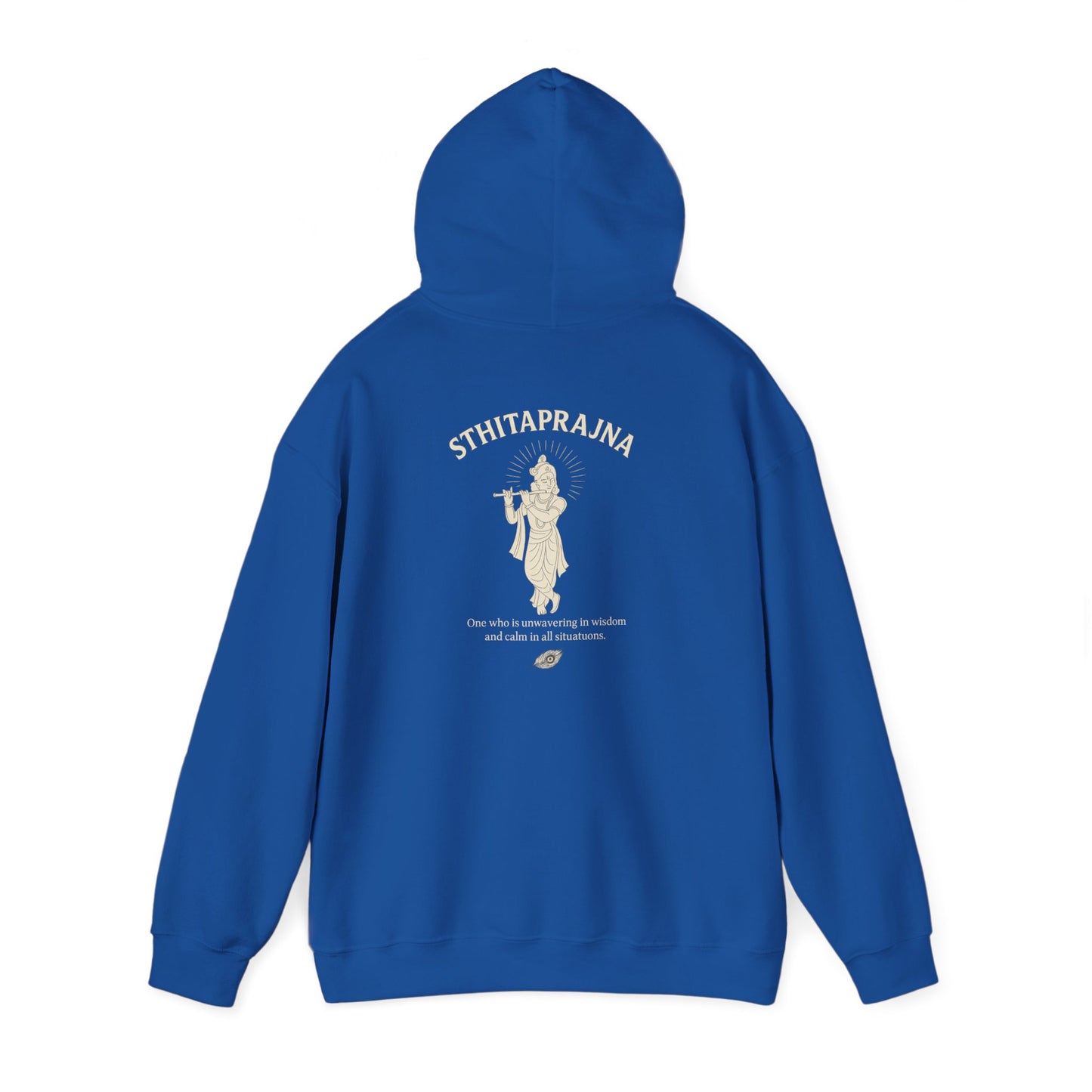 “Calm Like Krishna” Sthitaprajna Silhouette Hoodie