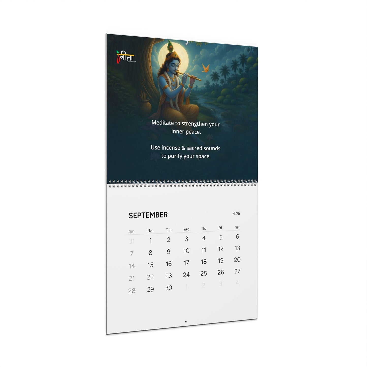 Krishna Consciousness Wall Calendar 2025 – Wisdom for Stress-Free Work Life