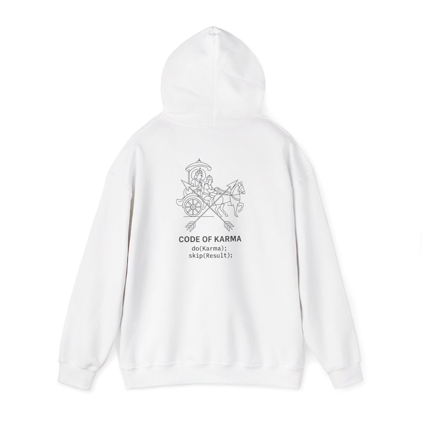Drive the Karma, Not the Outcome” Krishna Chariot Hoodie
