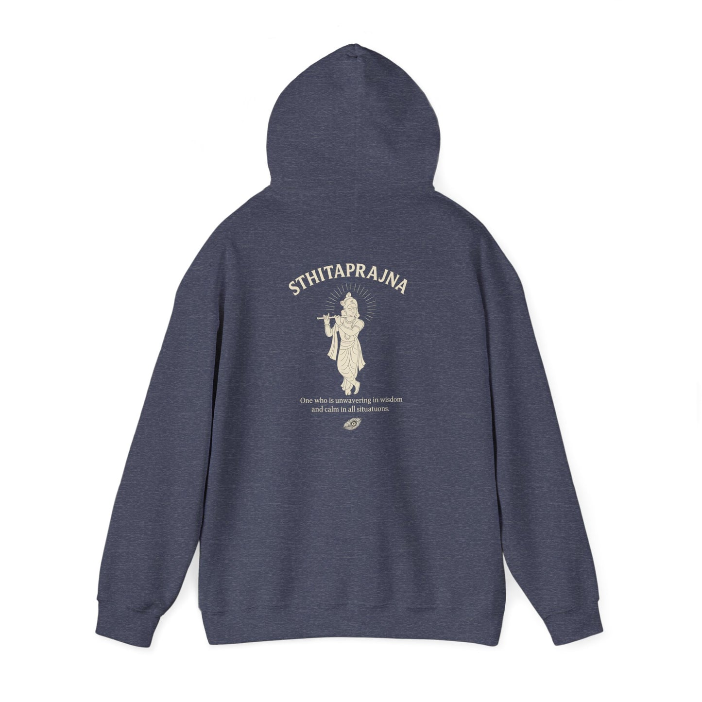 “Calm Like Krishna” Sthitaprajna Silhouette Hoodie