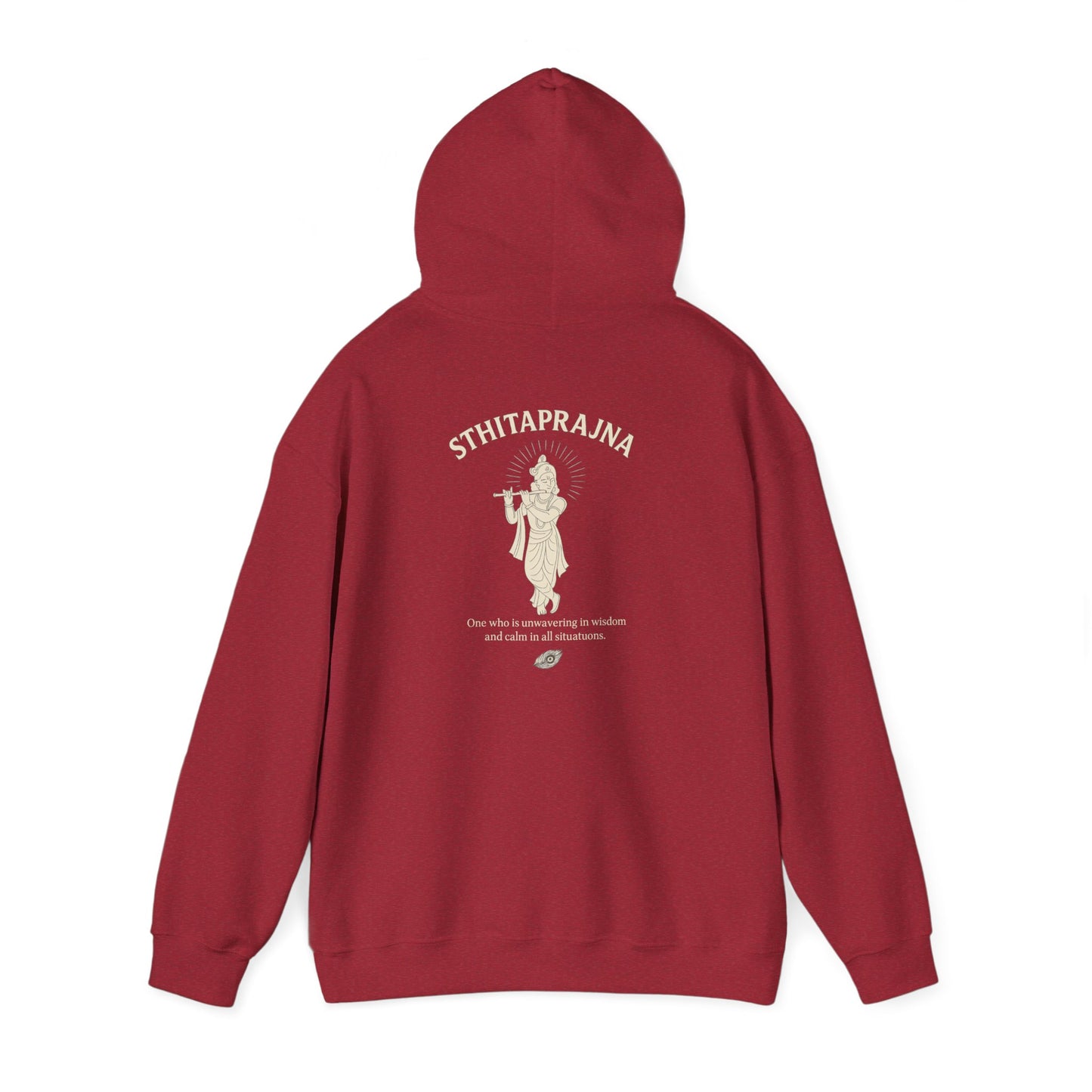 “Calm Like Krishna” Sthitaprajna Silhouette Hoodie
