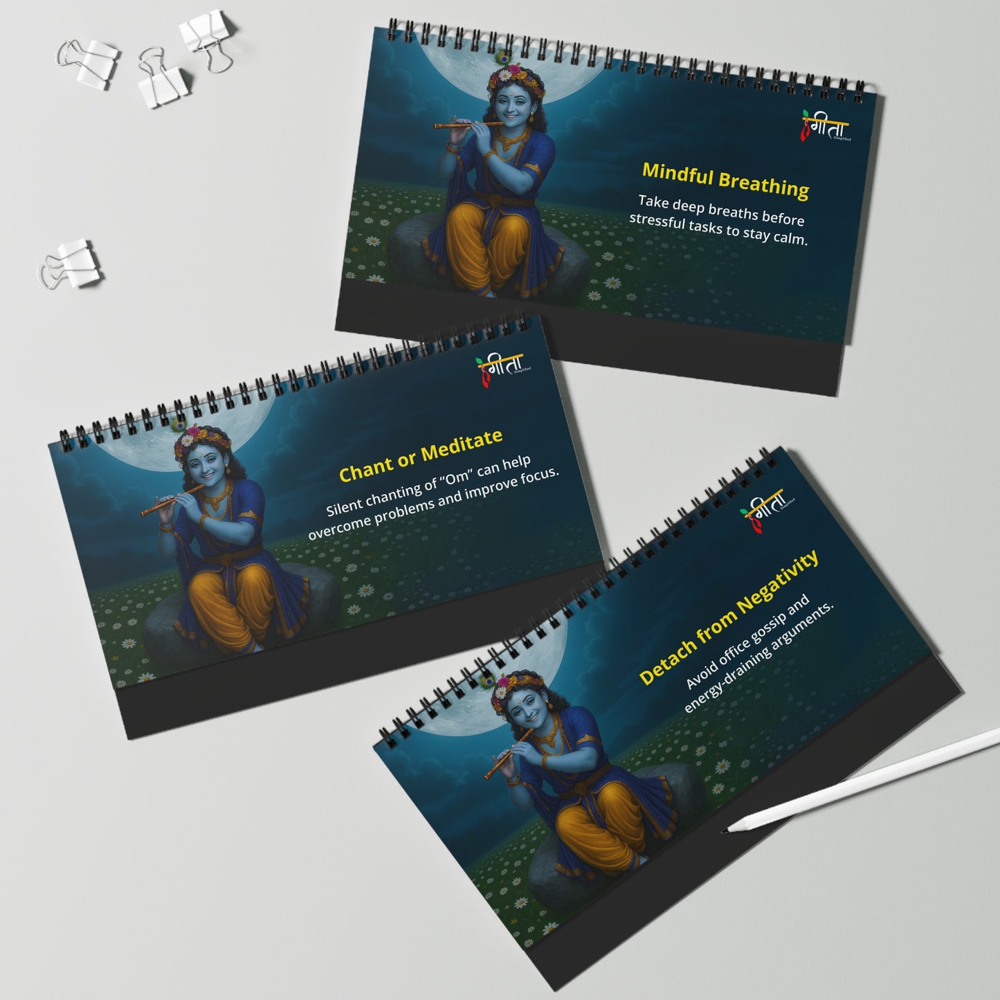 Krishna Quote Desk Album – Daily Spiritual Reminders for Calm & Clarity