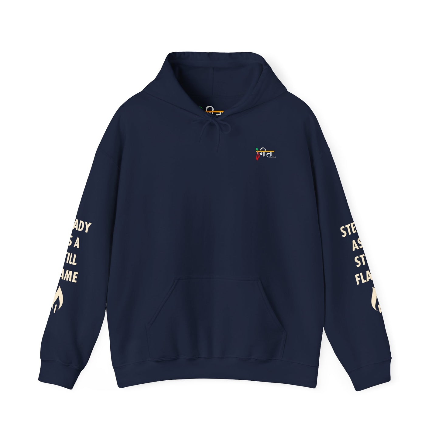 “Wisdom in Motion” – Sthitaprajna Sleeve Art Unisex Hoodie