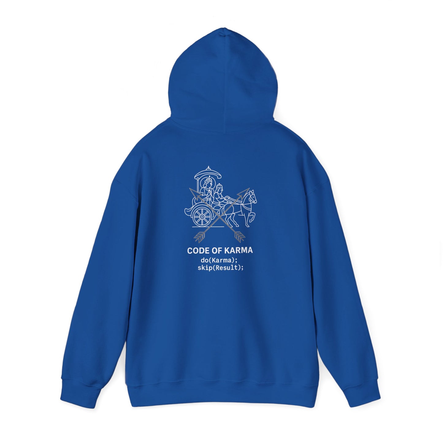 Drive the Karma, Not the Outcome” Krishna Chariot Hoodie