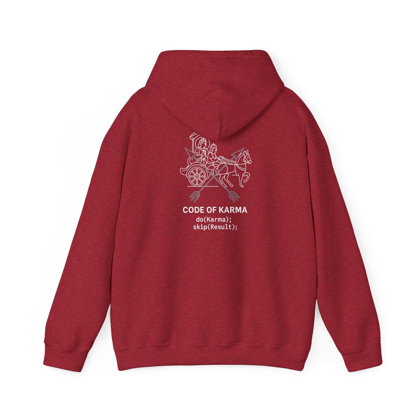 Drive the Karma, Not the Outcome” Krishna Chariot Hoodie