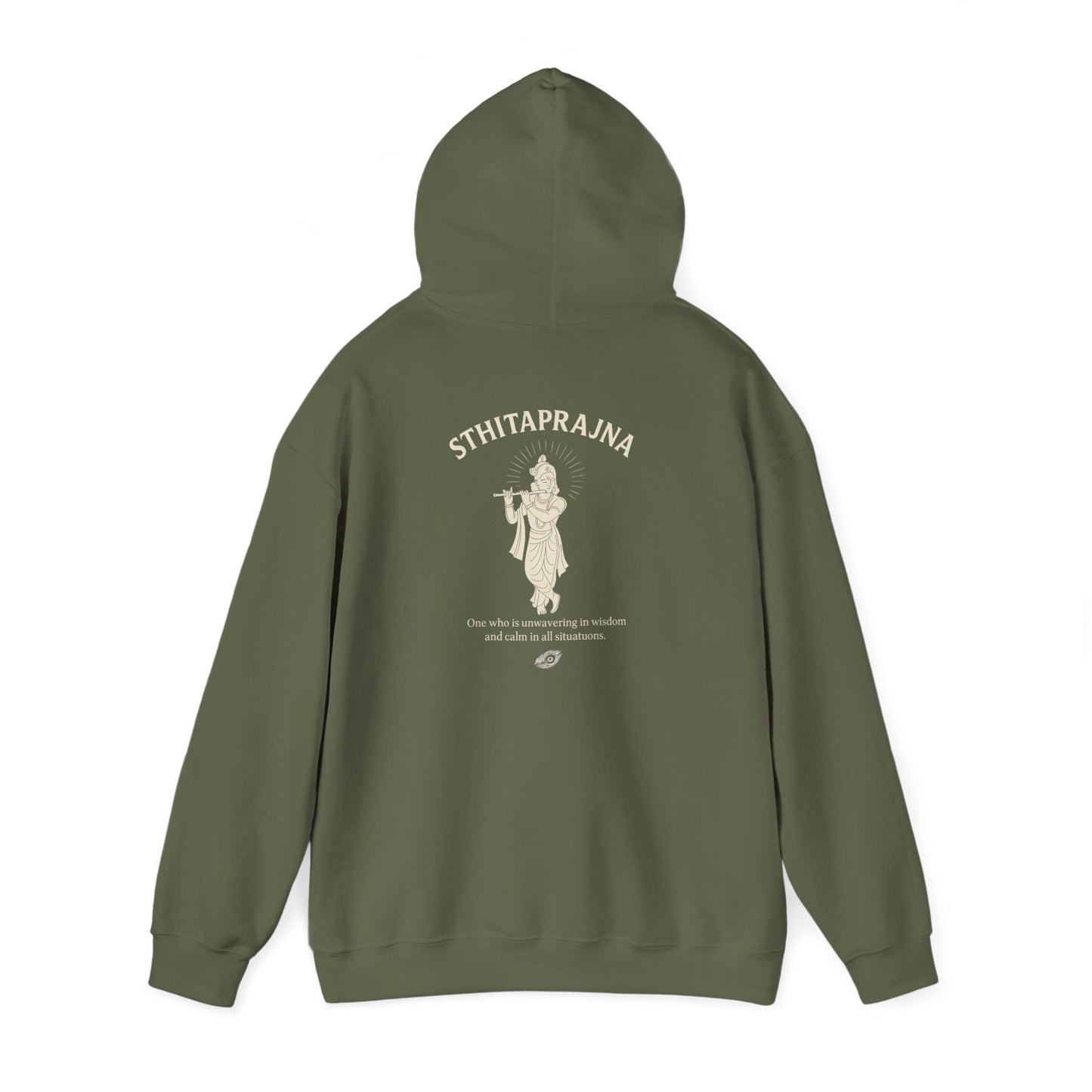 “Calm Like Krishna” Sthitaprajna Silhouette Hoodie