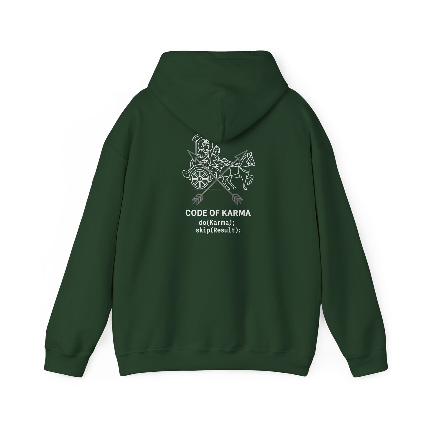 Drive the Karma, Not the Outcome” Krishna Chariot Hoodie