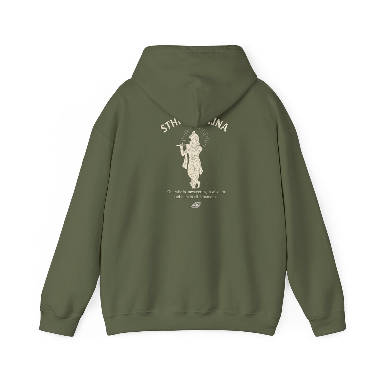 “Calm Like Krishna” Sthitaprajna Silhouette Hoodie