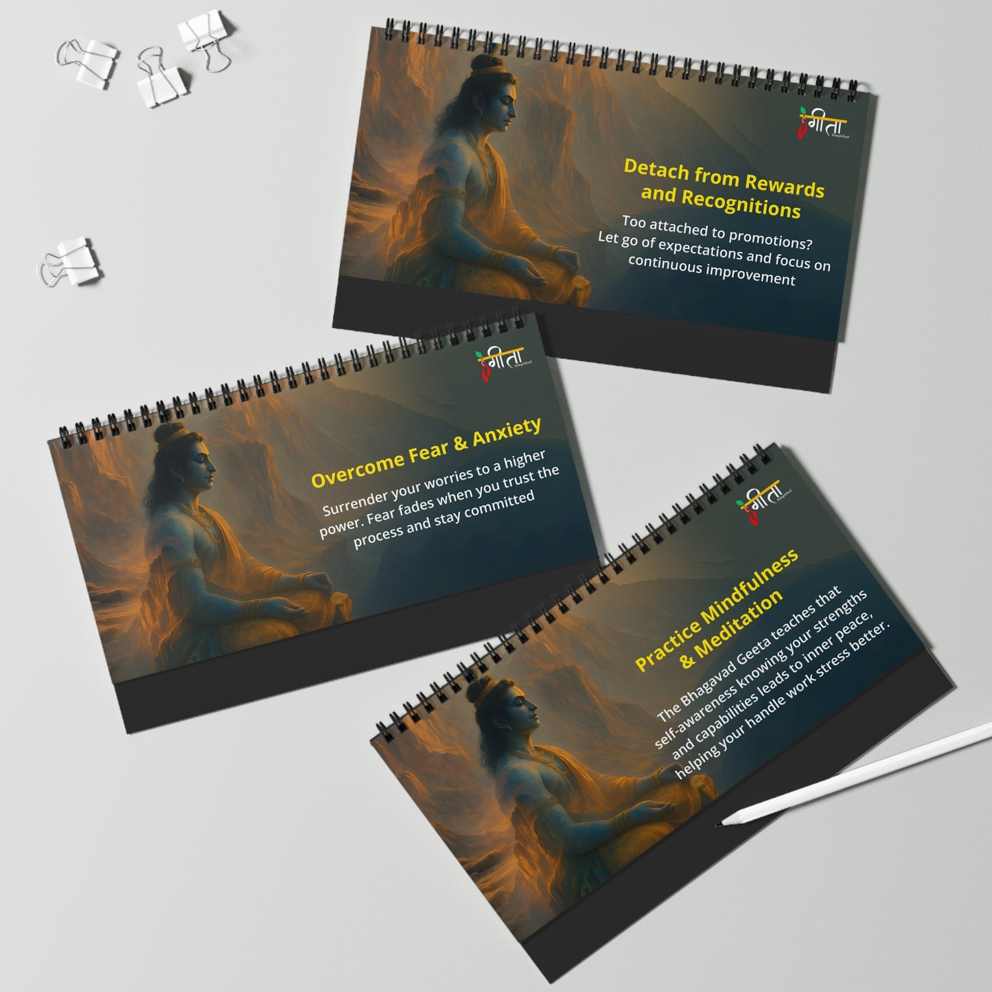 Krishna Inspirational Quote Desktop Display – Spiral-Bound Album