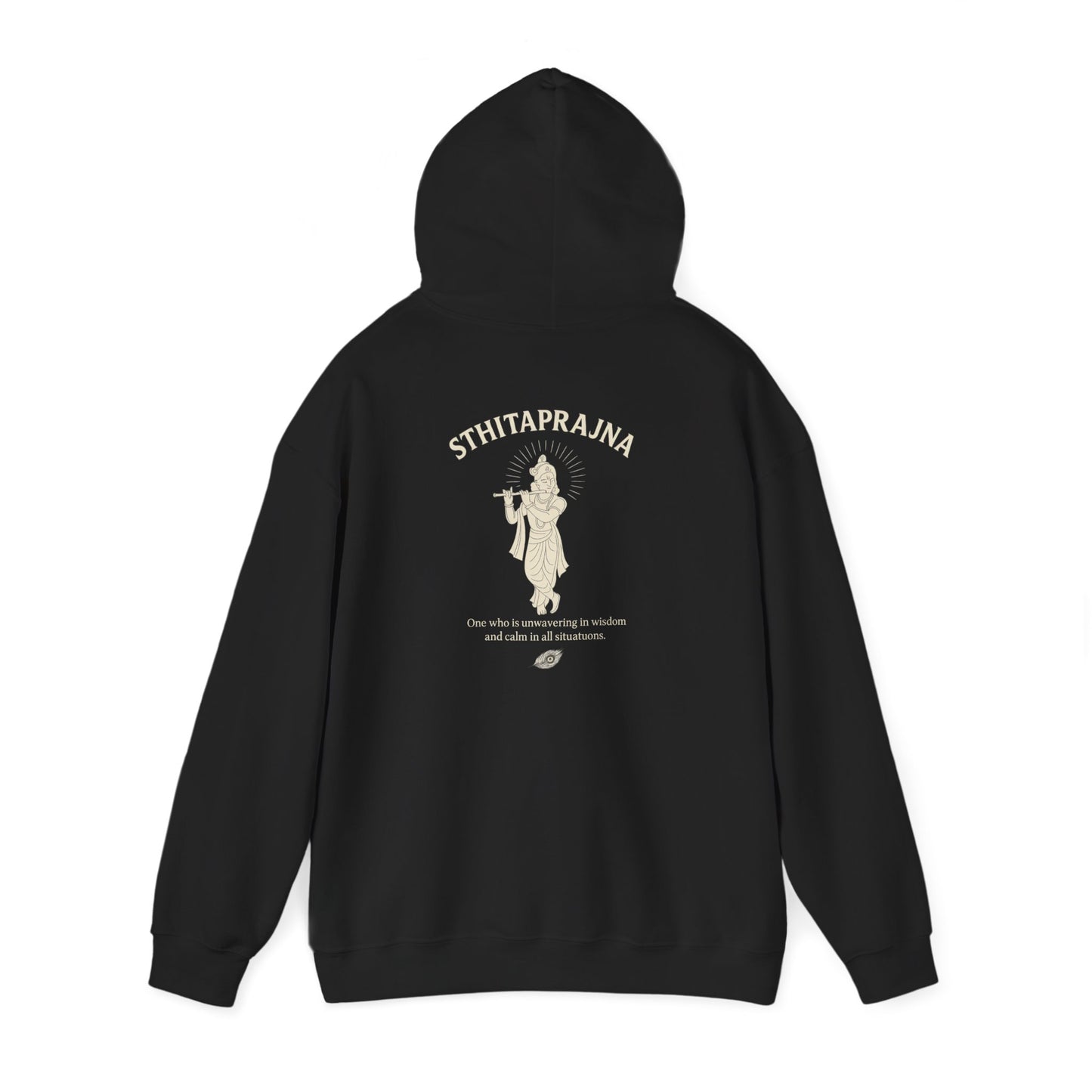 “Calm Like Krishna” Sthitaprajna Silhouette Hoodie
