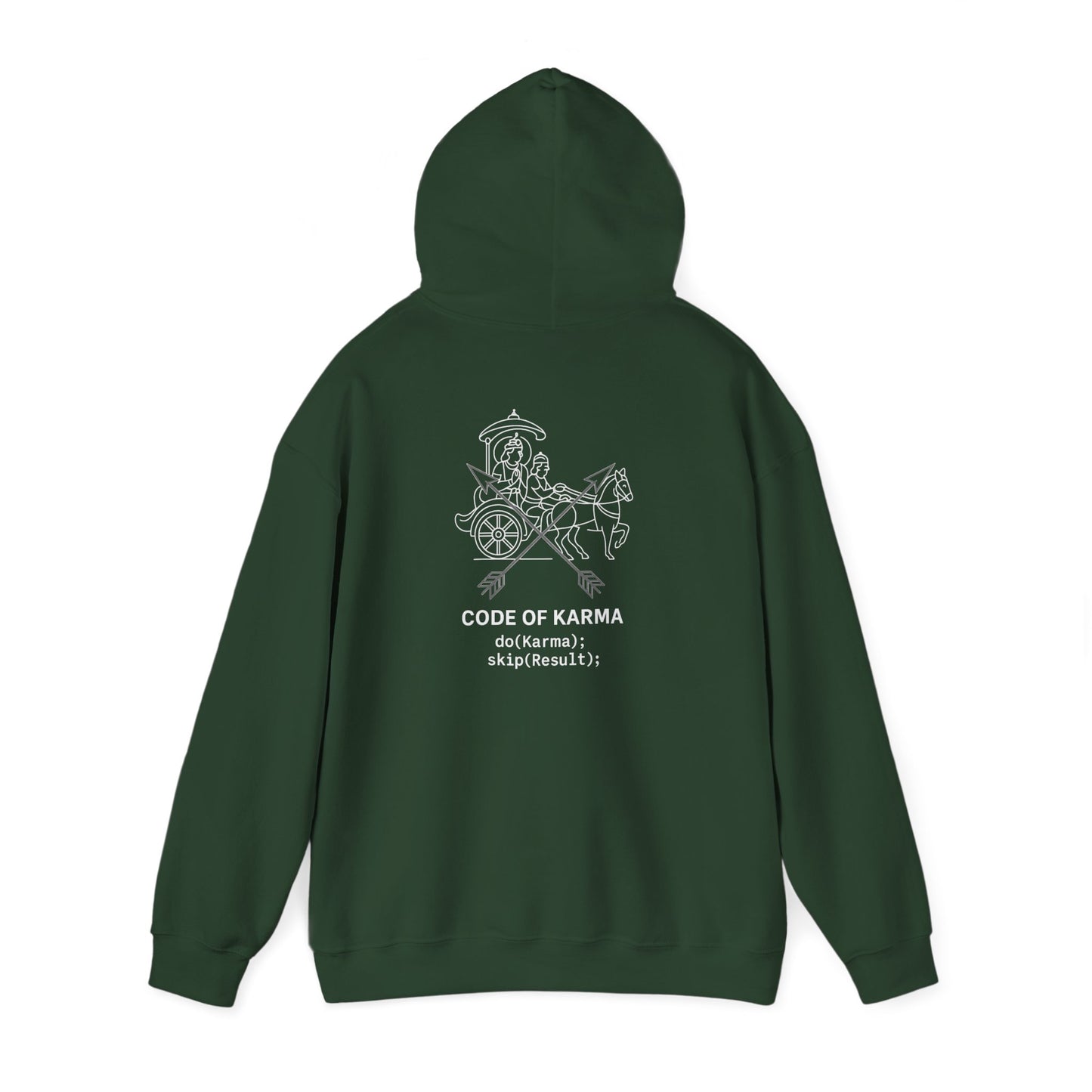 Drive the Karma, Not the Outcome” Krishna Chariot Hoodie