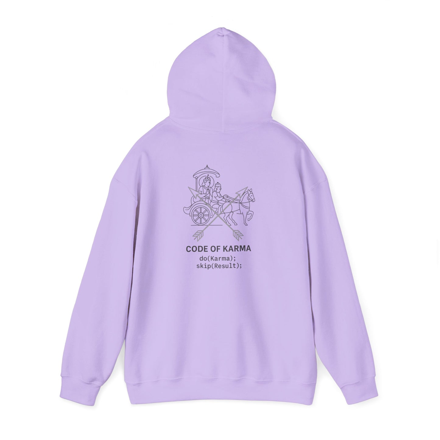 Drive the Karma, Not the Outcome” Krishna Chariot Hoodie