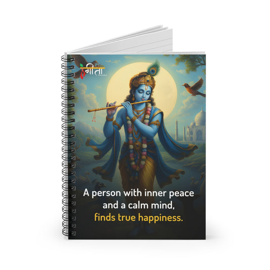 Abstract Krishna artwork on ruled line notebook cover