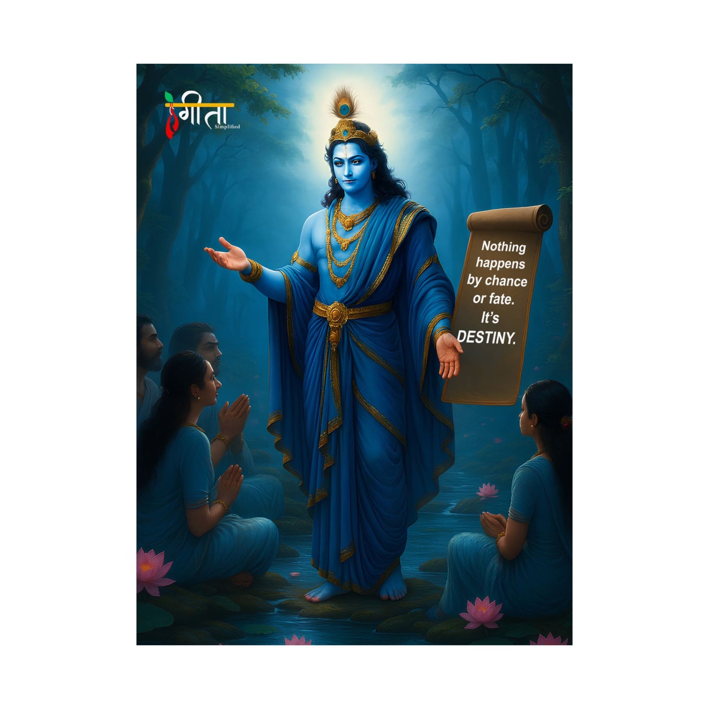 Bhagavad Gita artwork on matte paper – spiritual gift for meditation spaces