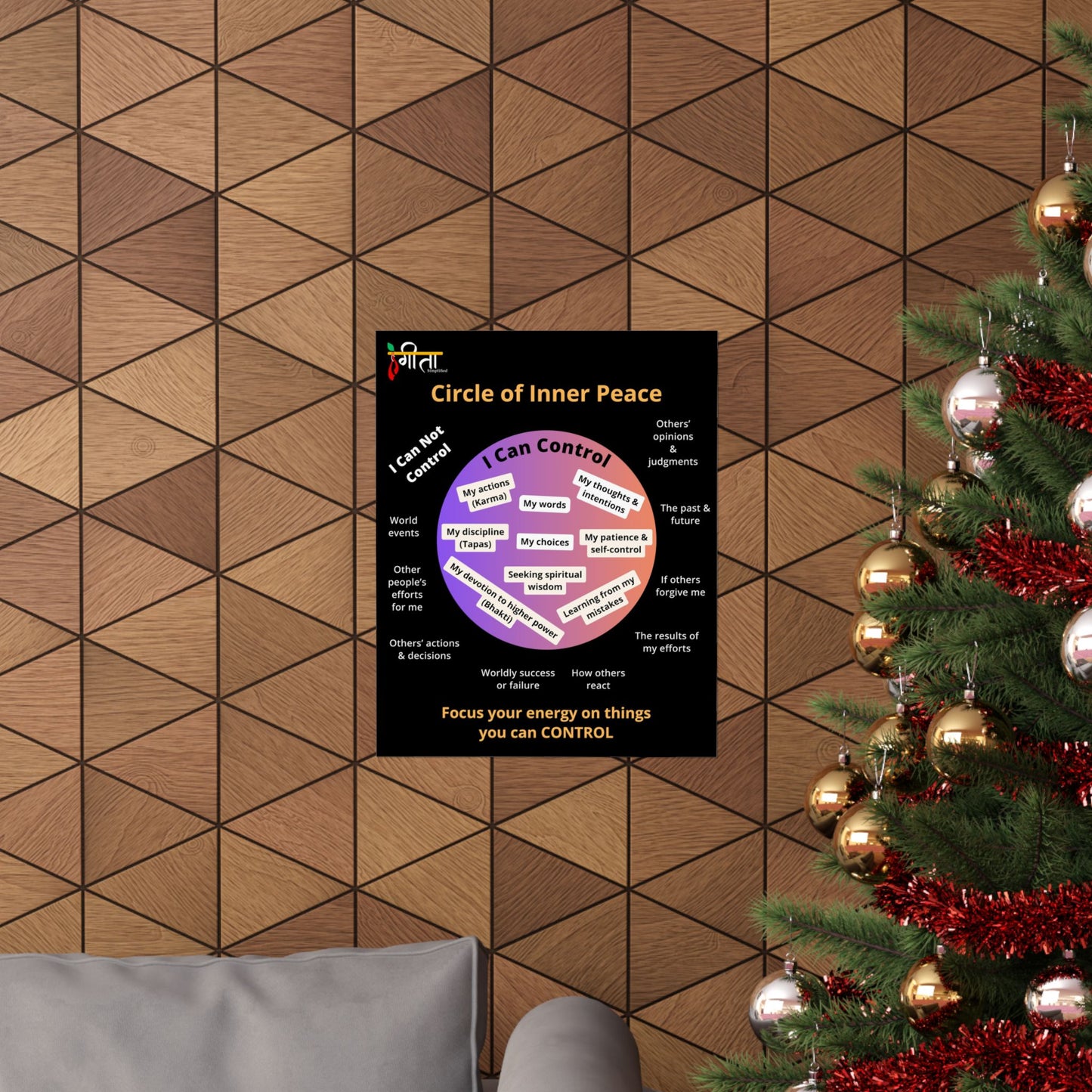 Circle of inner peace wall poster for Krishna devotees