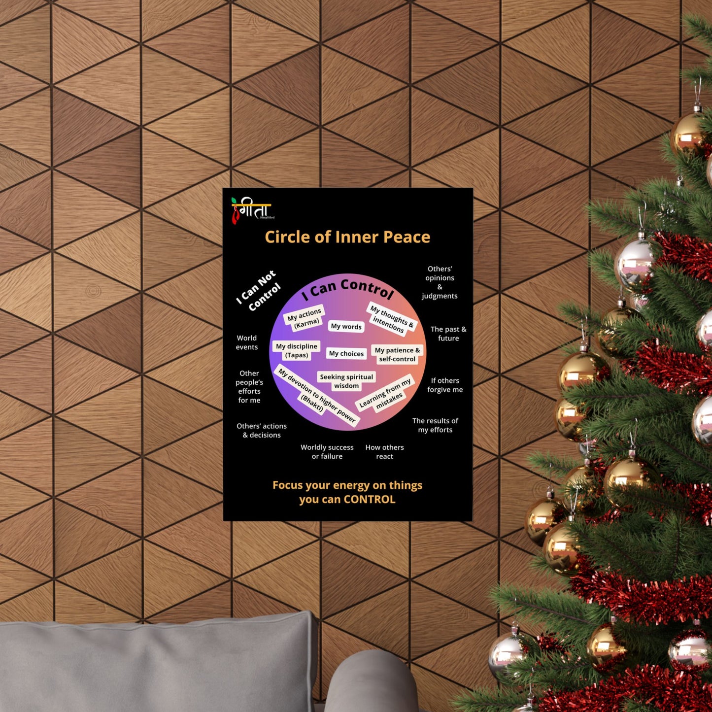 Decorative matte poster on karma and mindfulness