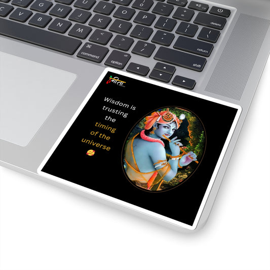 Glossy kiss-cut Krishna sticker for journals or decor