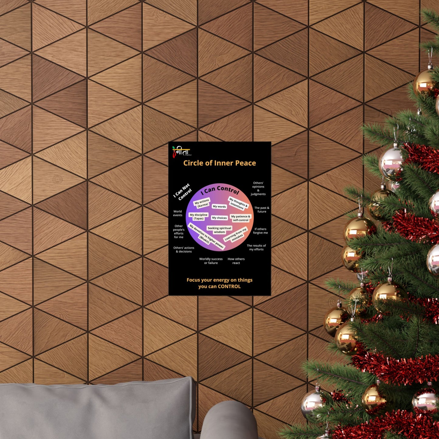 Inspirational wall art for meditation space