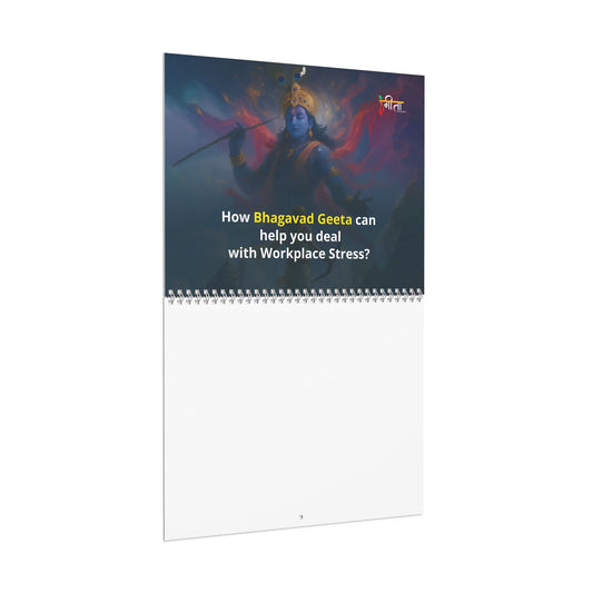 Spiritual Krishna artwork with Bhagavad Gita teachings