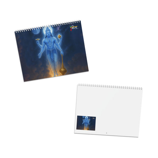 Spiritual wall calendar with monthly Krishna teachings for working professionals