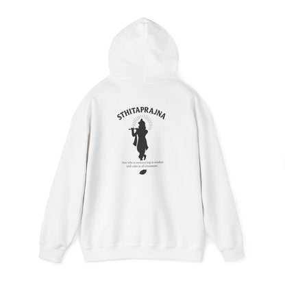 “Calm Like Krishna” Sthitaprajna Silhouette Hoodie