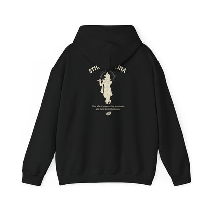 “Calm Like Krishna” Sthitaprajna Silhouette Hoodie