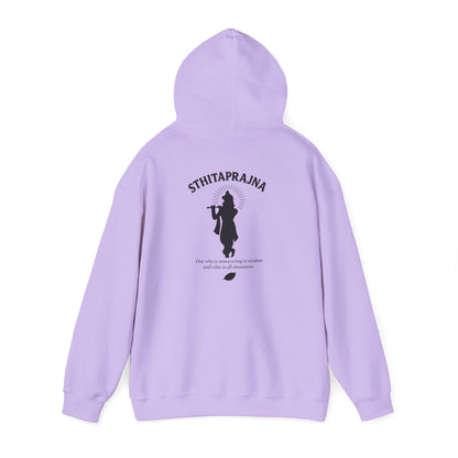 “Calm Like Krishna” Sthitaprajna Silhouette Hoodie