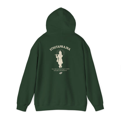 “Calm Like Krishna” Sthitaprajna Silhouette Hoodie