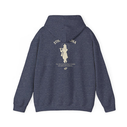 “Calm Like Krishna” Sthitaprajna Silhouette Hoodie