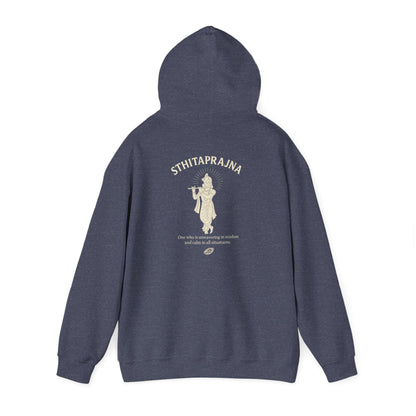 “Calm Like Krishna” Sthitaprajna Silhouette Hoodie