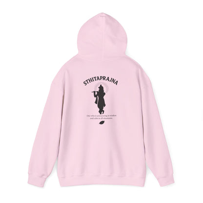 “Calm Like Krishna” Sthitaprajna Silhouette Hoodie