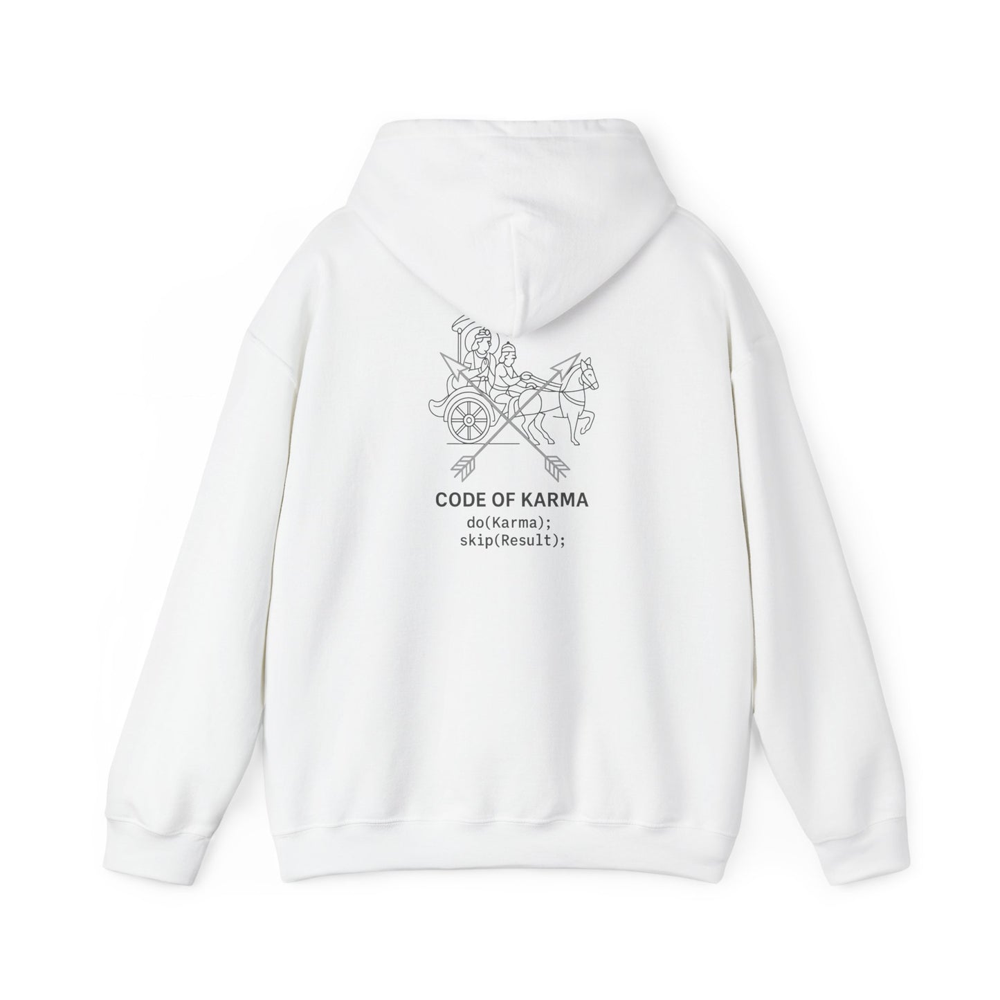 Drive the Karma, Not the Outcome” Krishna Chariot Hoodie