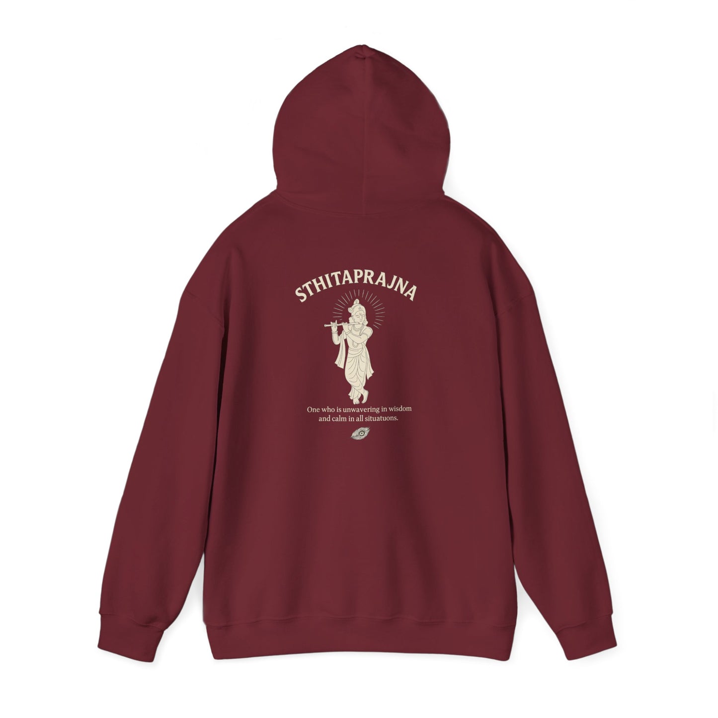 “Calm Like Krishna” Sthitaprajna Silhouette Hoodie